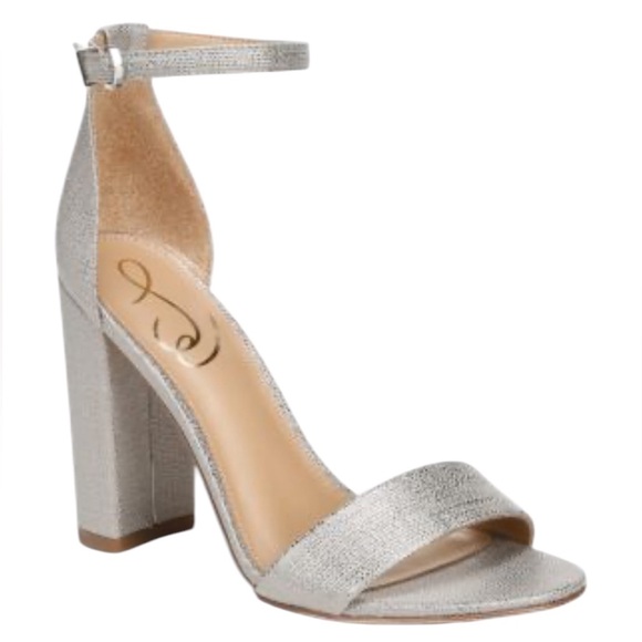 Brand New Sam Edelman Yaro‎ Block Heel Sandals in Pewter Size 11B - Picture 1 of 8